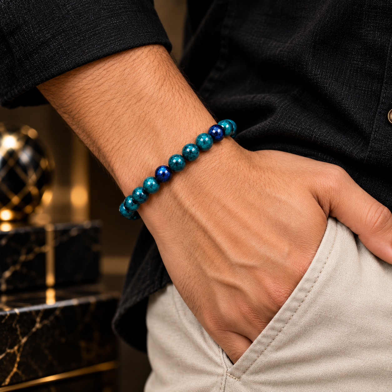 Azurite Natural Stone Bracelet thumbnail 3