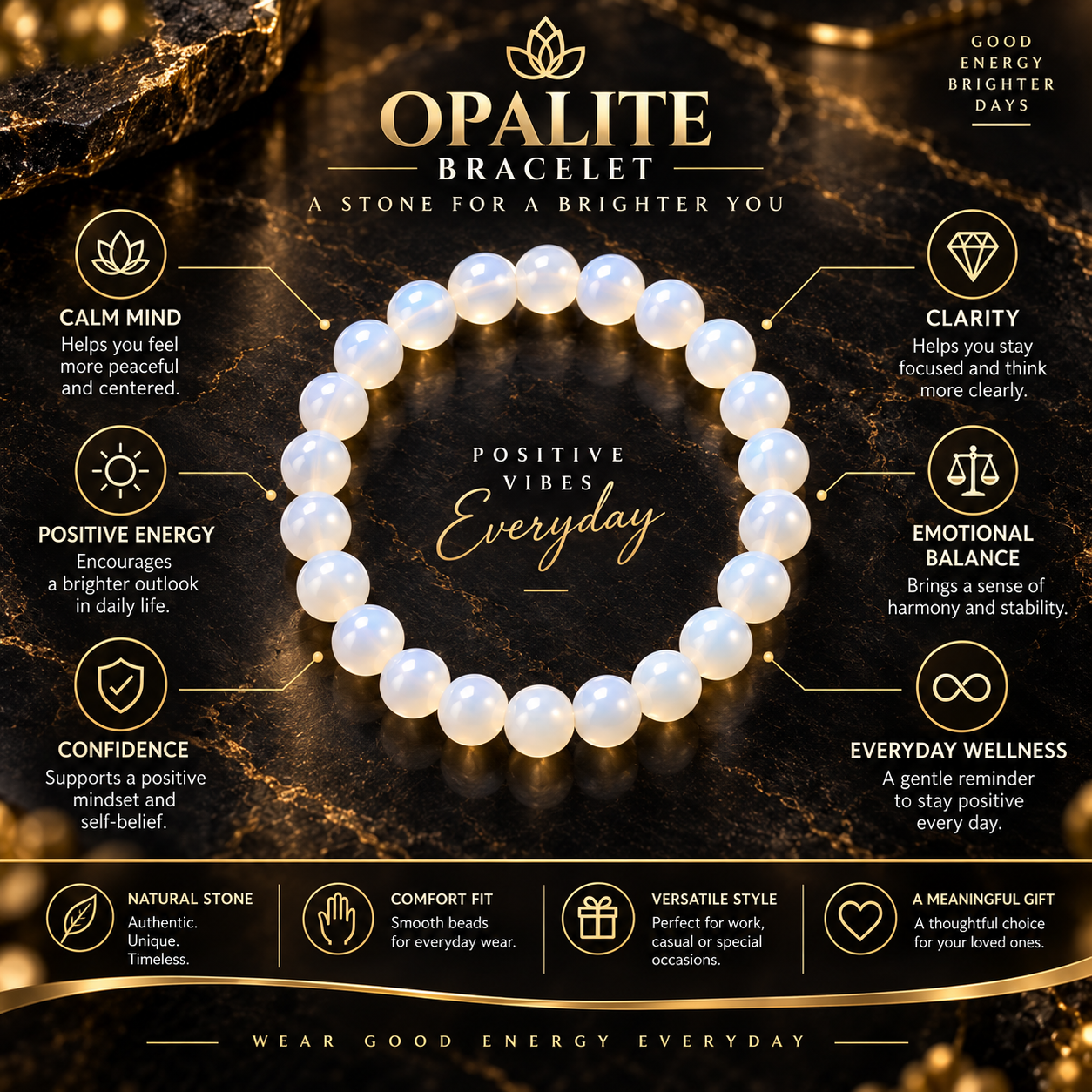 Opalite Natural Stone Bracelet thumbnail 2