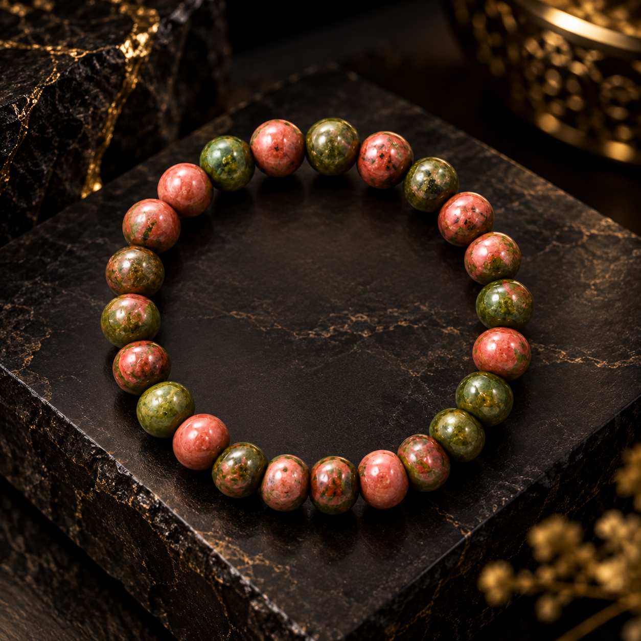Unakite Natural Stone Bracelet