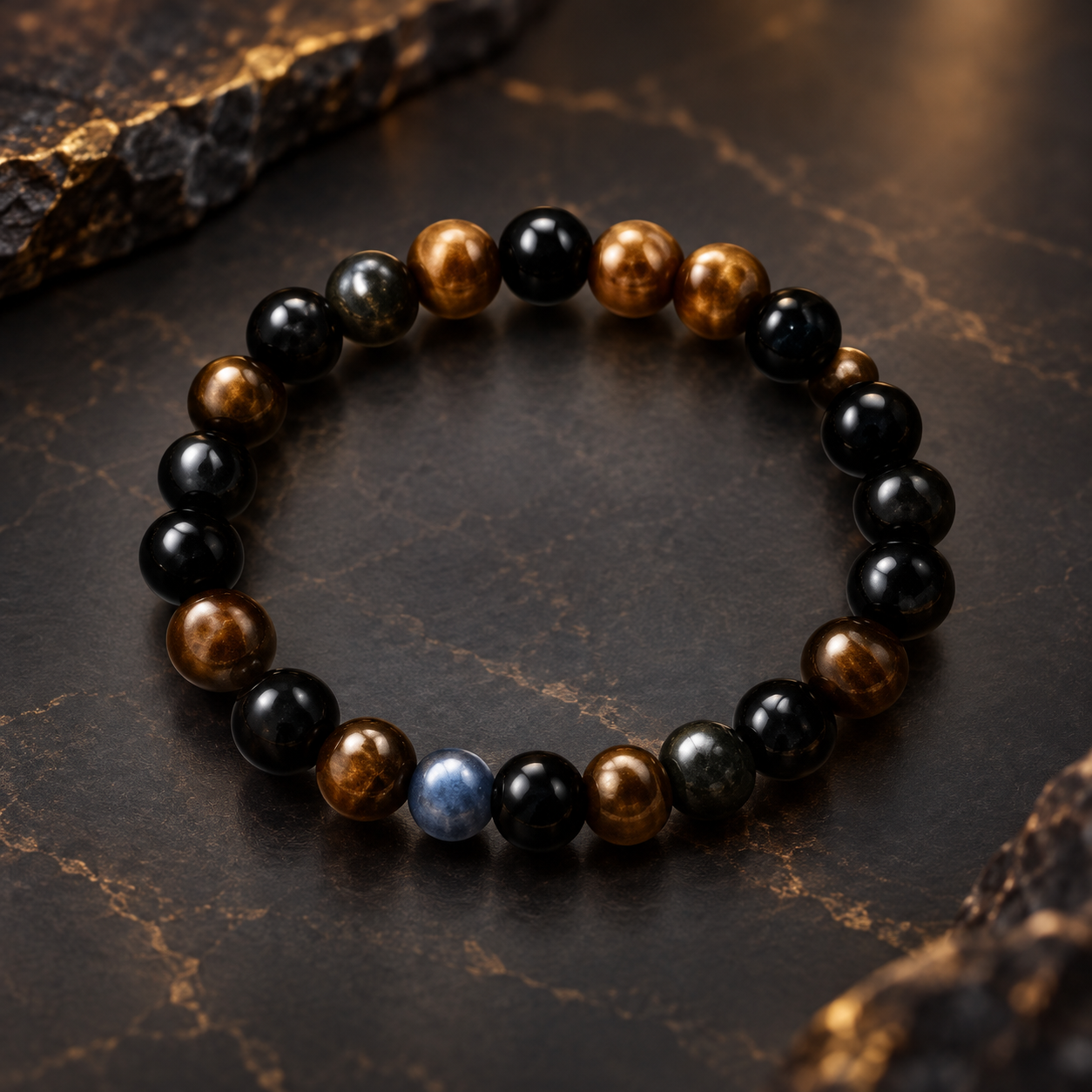 Triple Protection Natural Stone Bracelet