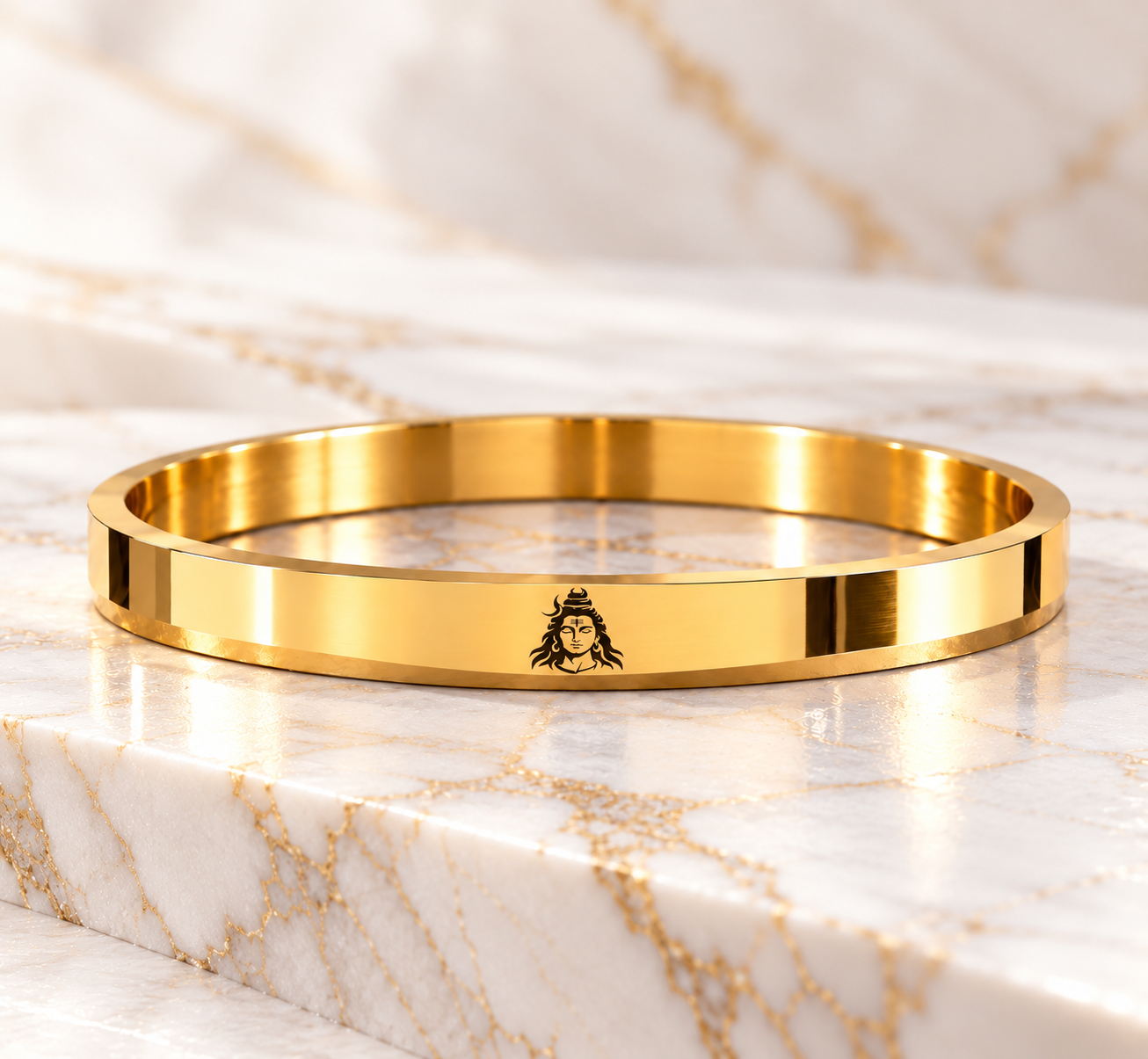 Shiva Divine 316L Gold PVD Kada