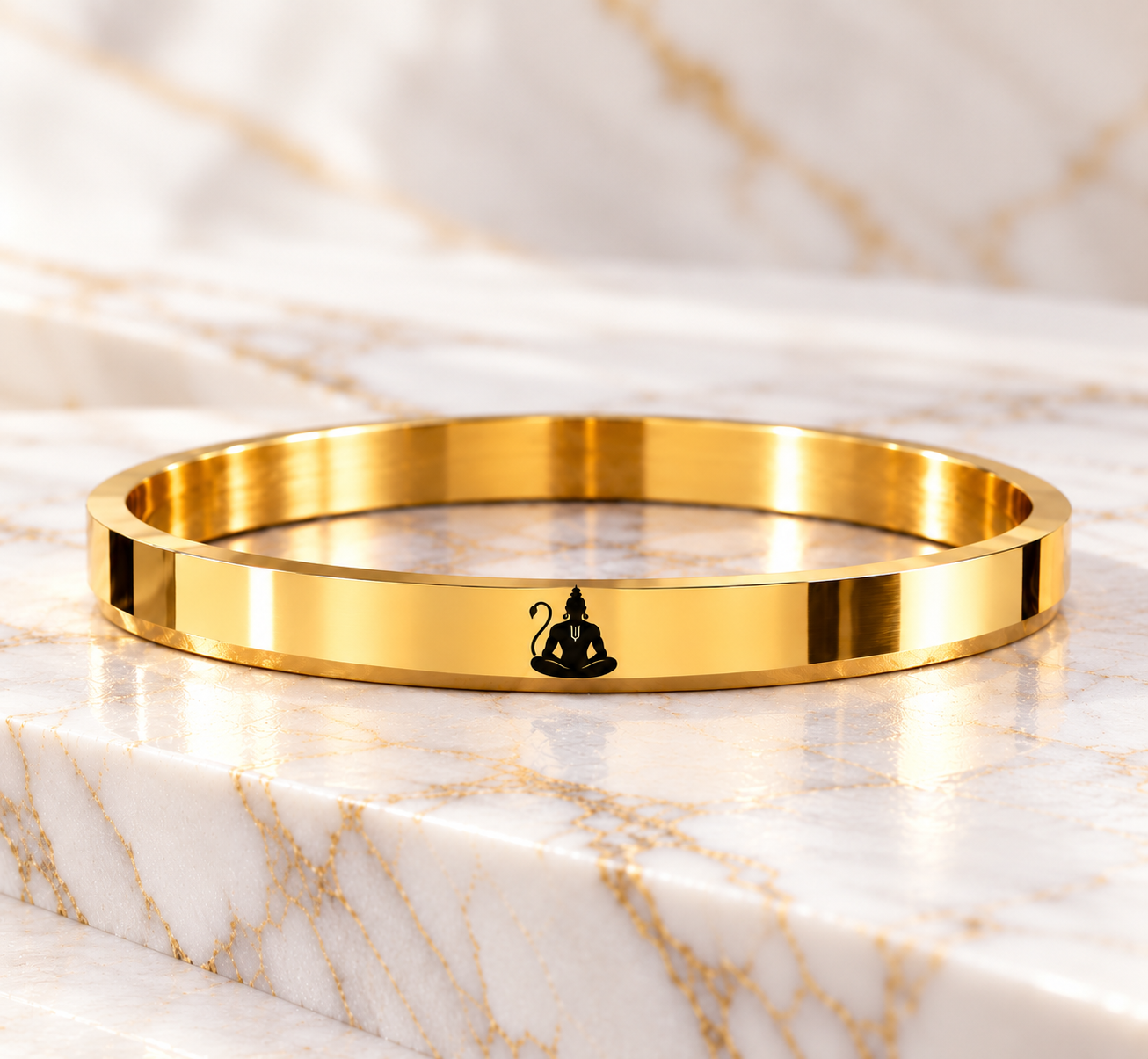 Meditating Shiva 316L Gold PVD Kada