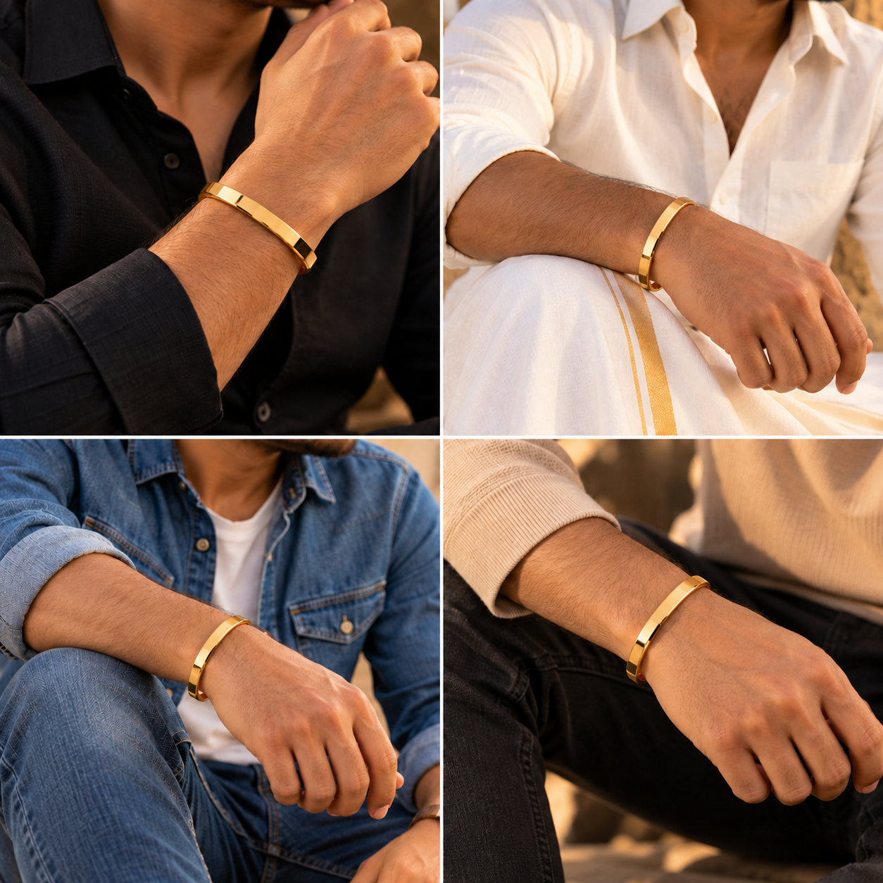 Shiva Tripundra 316L Gold PVD Kada thumbnail 2