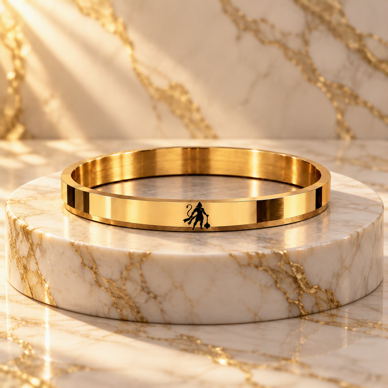 Hanuman Spiritual 316L Gold PVD Kada