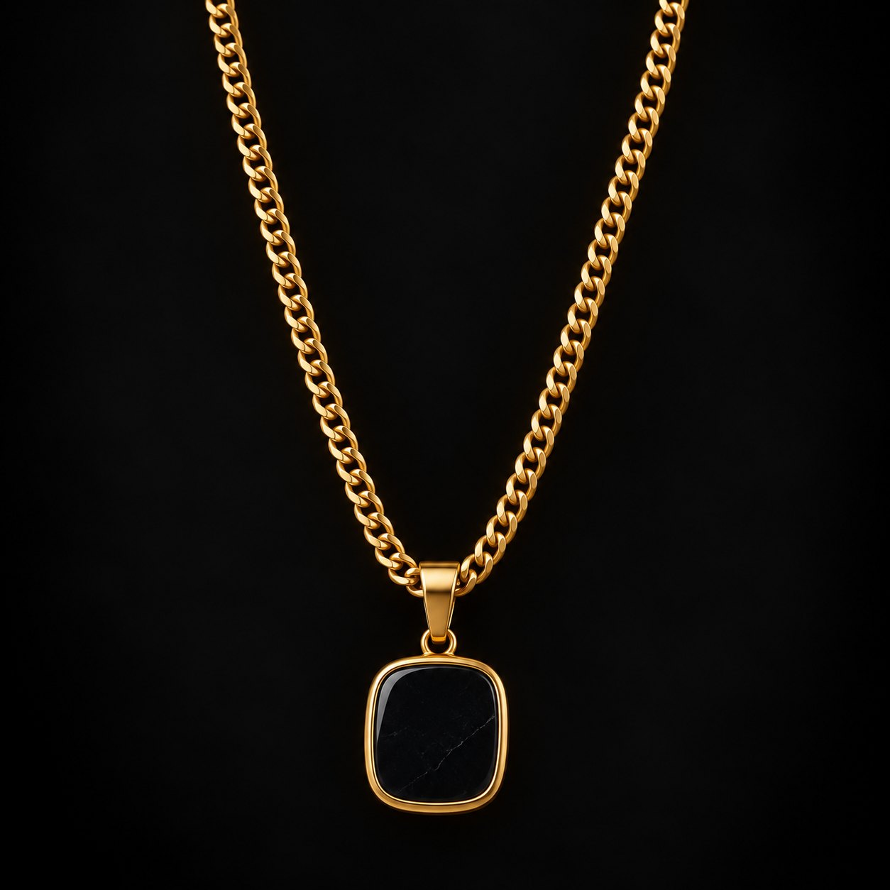 Noir Square Pendant Chain