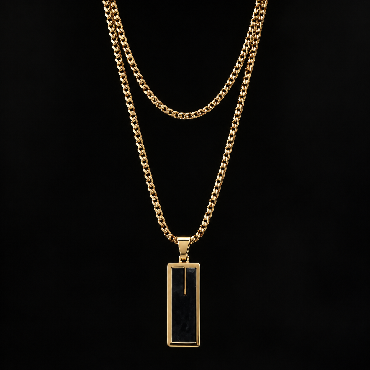 Slim Rectangular Pendant Chain