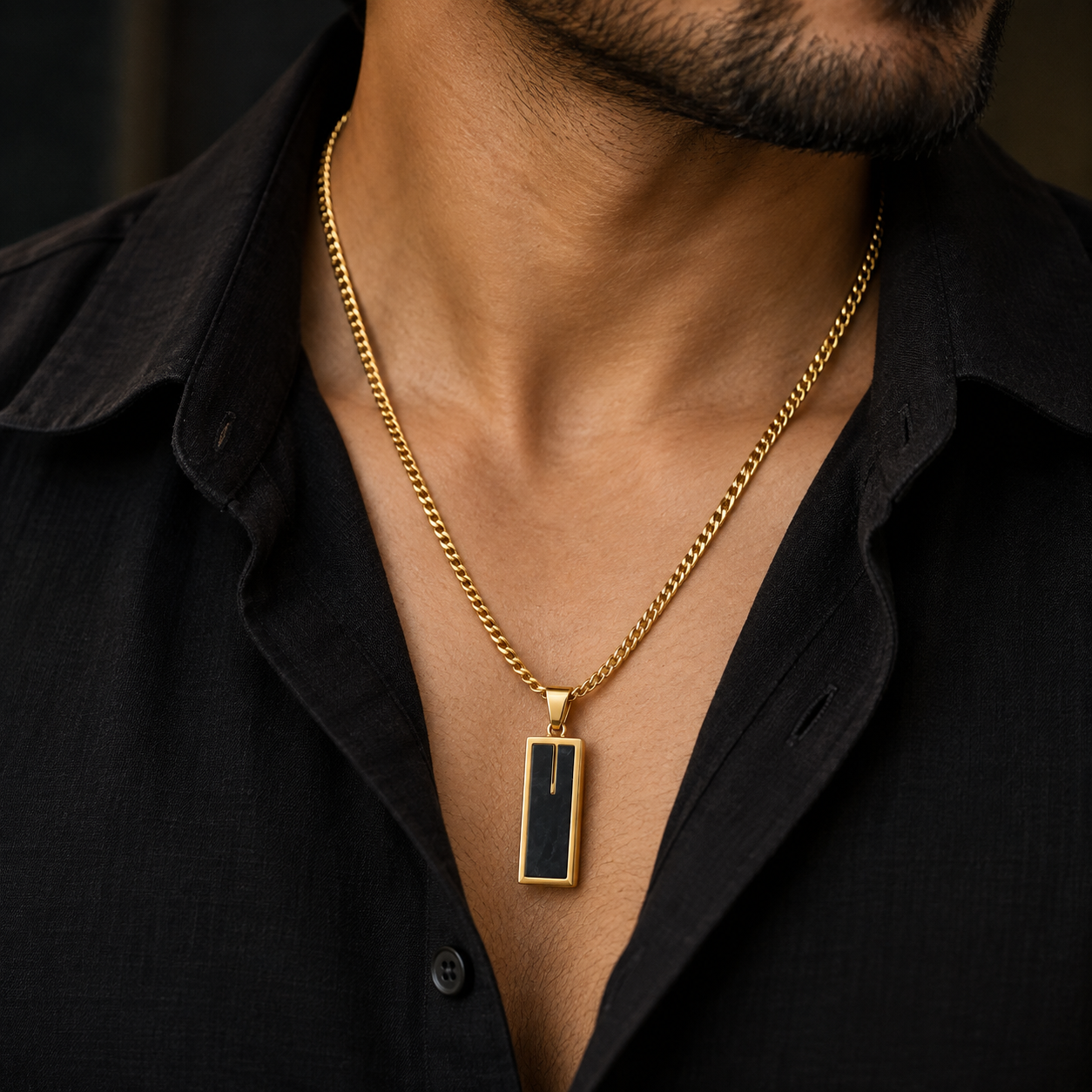Slim Rectangular Pendant Chain thumbnail 2