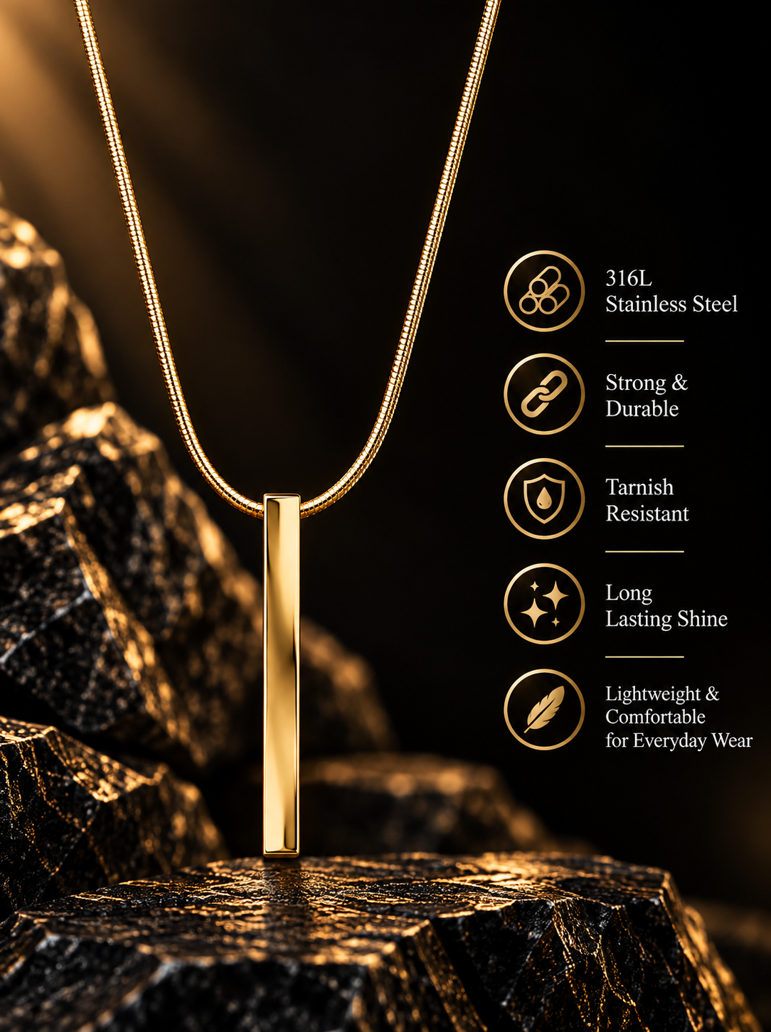 Minimal Bar Pendant Chain thumbnail 3