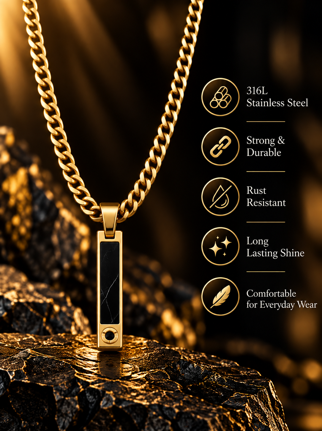 Signature Black Accent Pendant Chain thumbnail 3