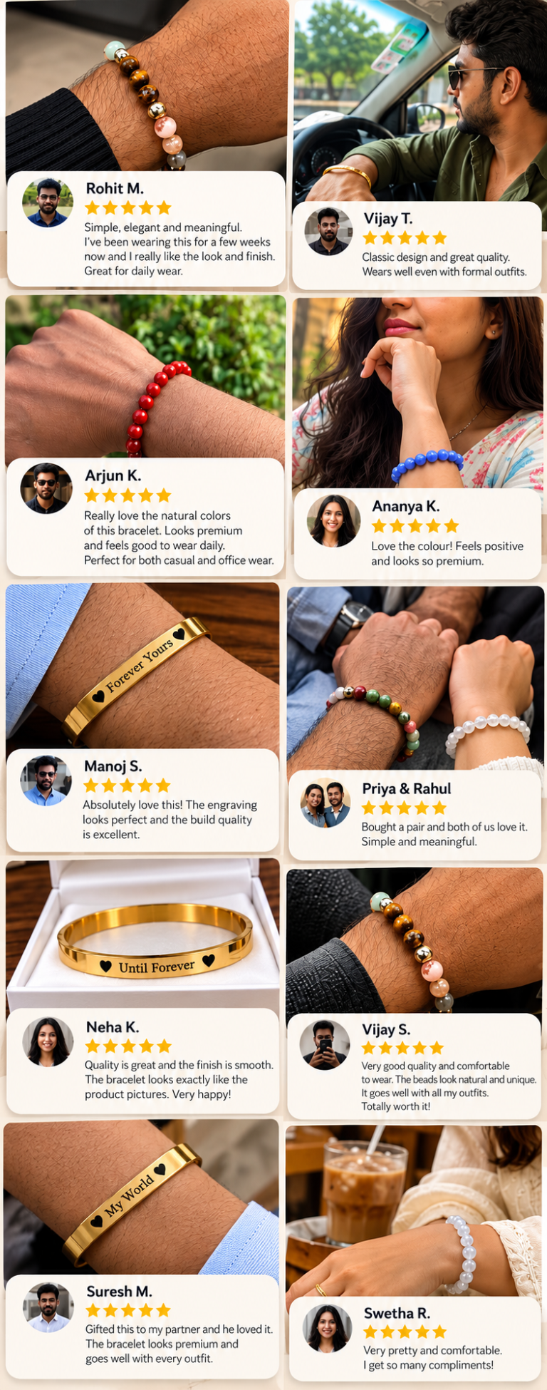 Customer photos and testimonials for Panther Signature pieces