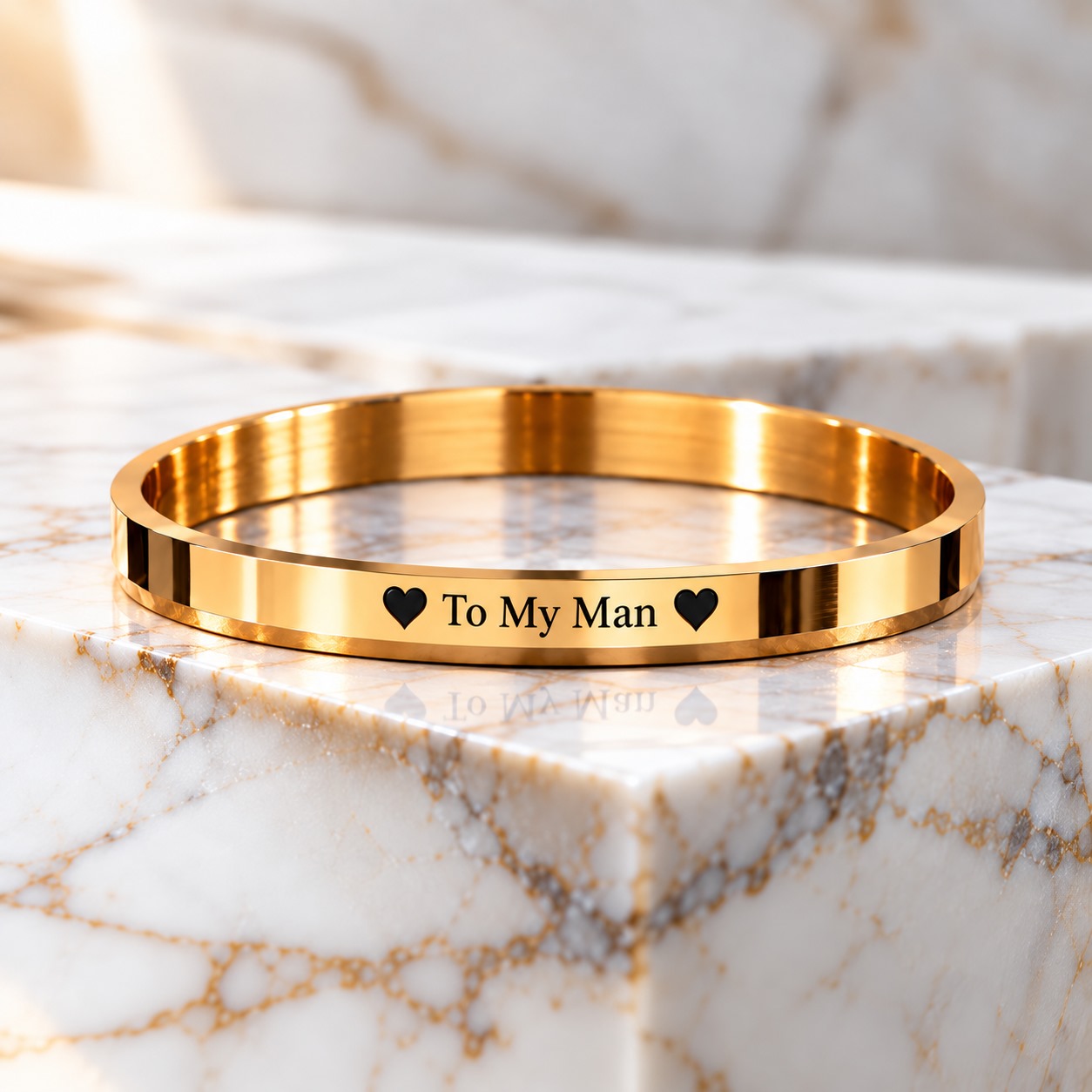 Personalized To My Man 316L Gold PVD Kada