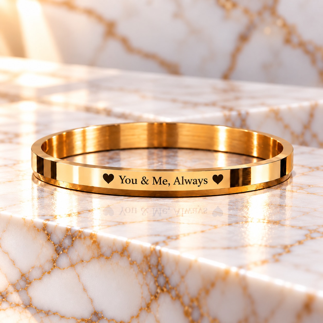 Personalized You & Me, Always 316L Gold PVD Kada