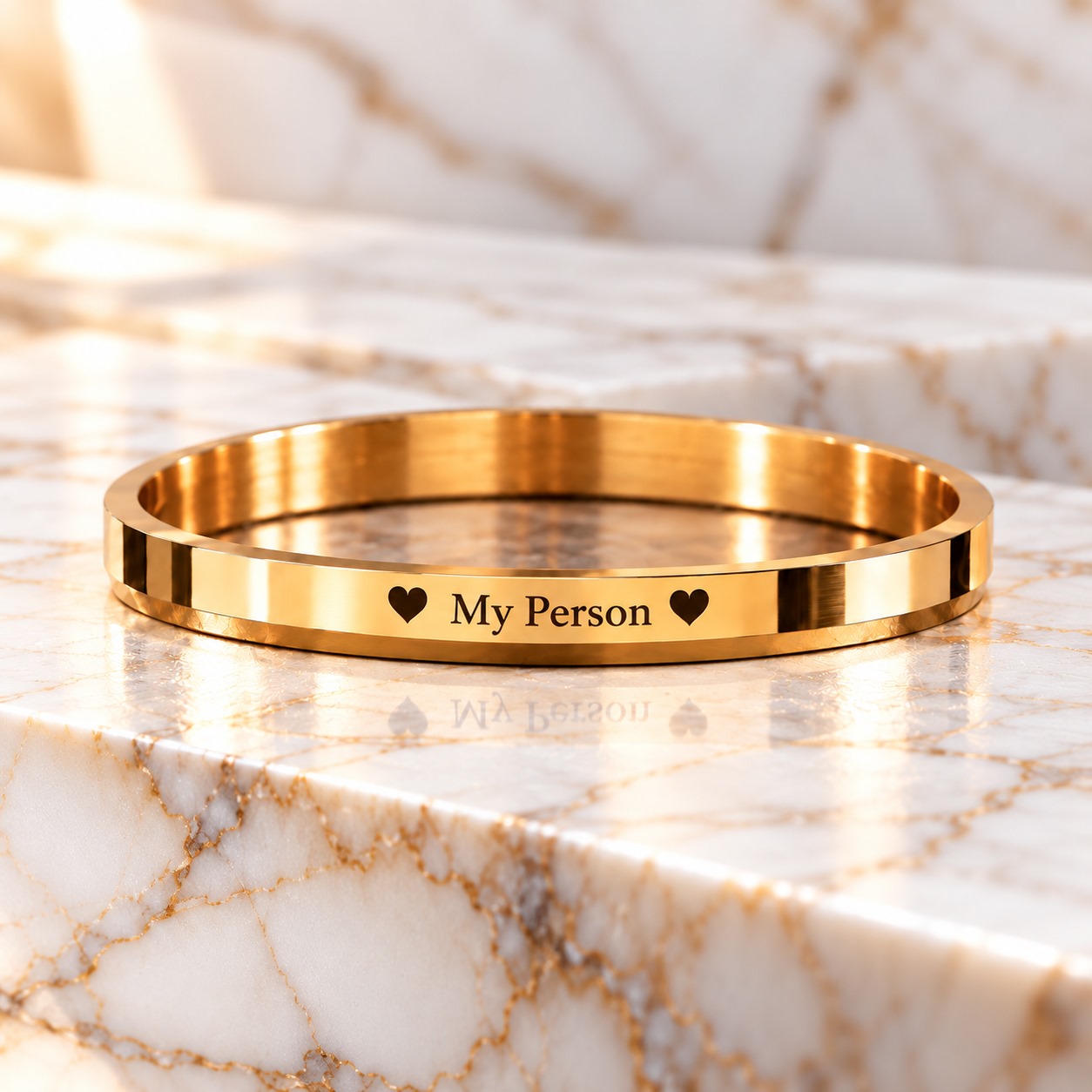 Personalized My Person 316L Gold PVD Kada – Signature Edition