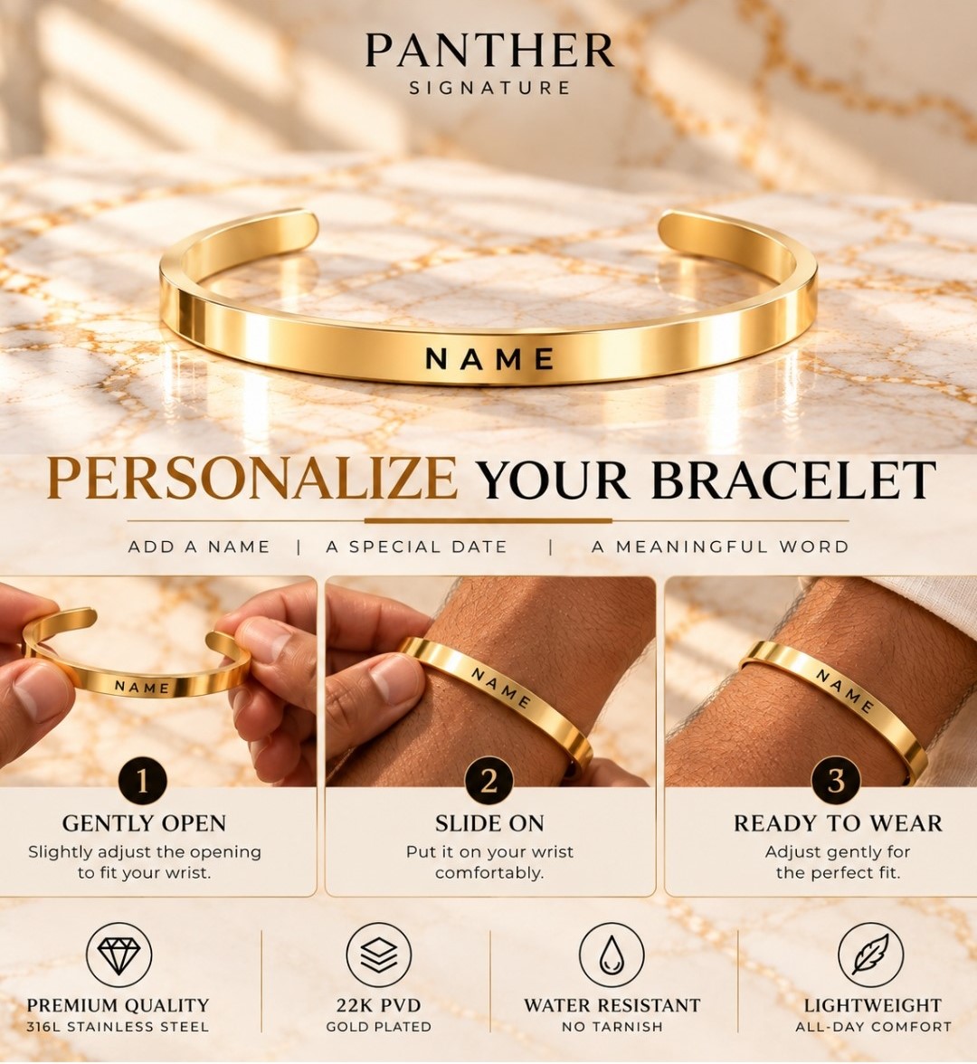 Personalized My World 316L Gold PVD Kada thumbnail 2